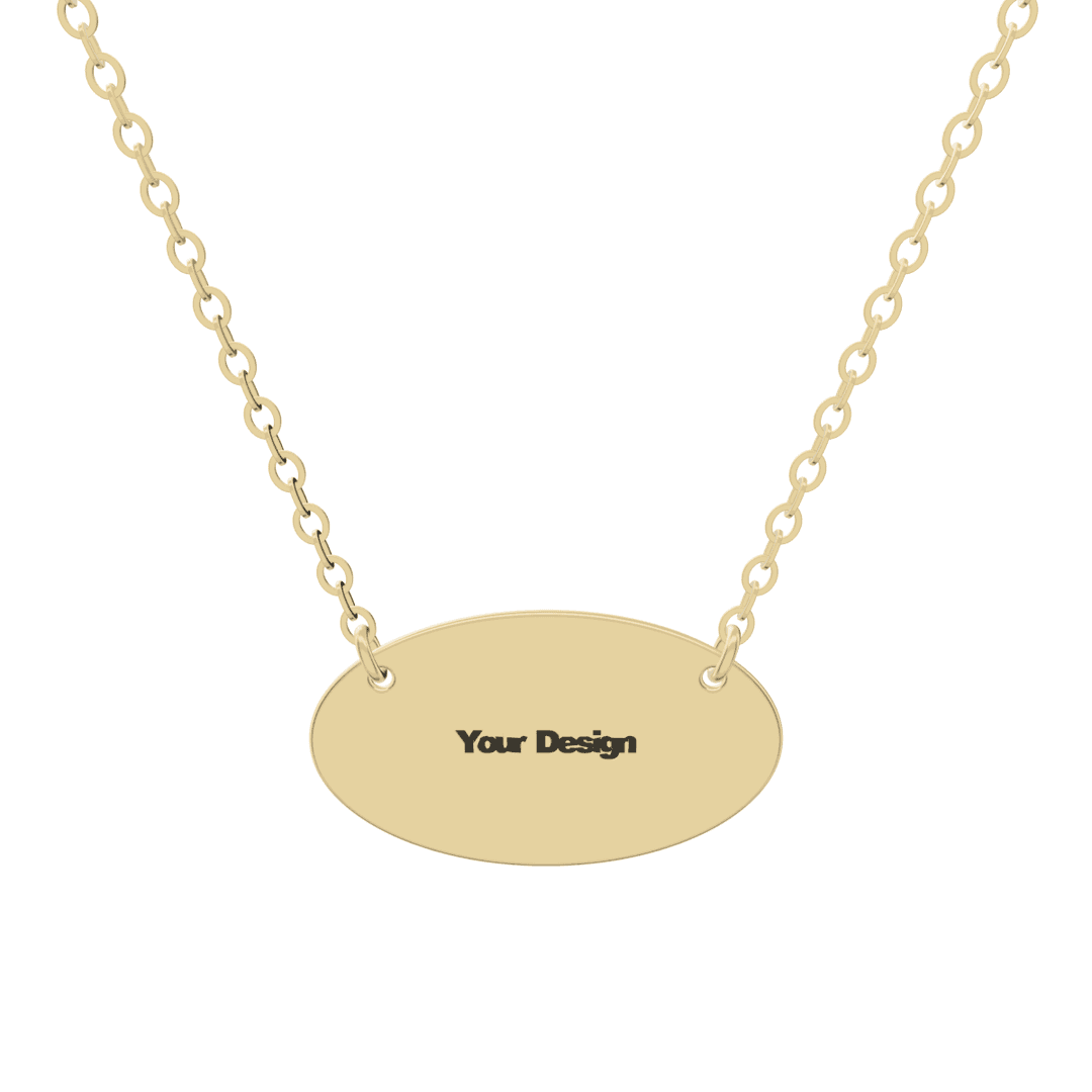Ellipse Pendant in 3D, gold plated