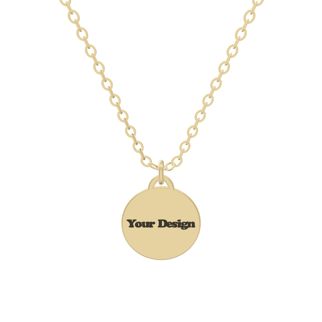 Disc Pendant in 3D, gold plated