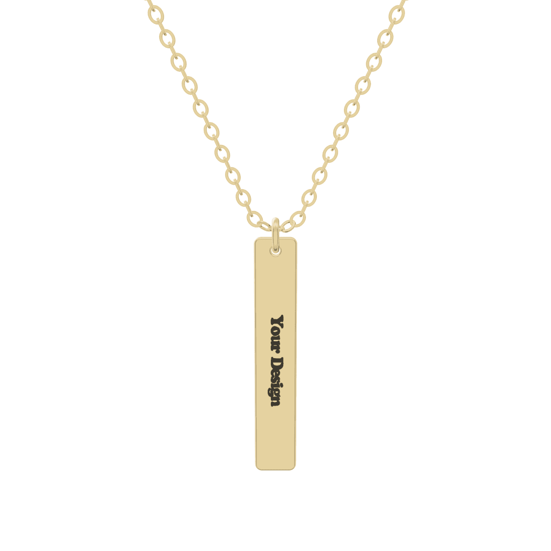 Vertical Bar Pendant בתלת-ממד, ציפוי זהב
