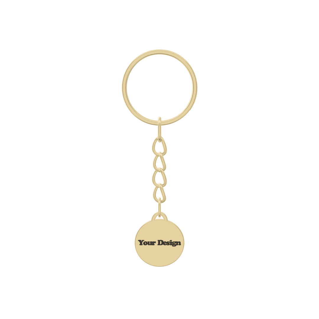 Disc Keychain en 3D, chapado en oro
