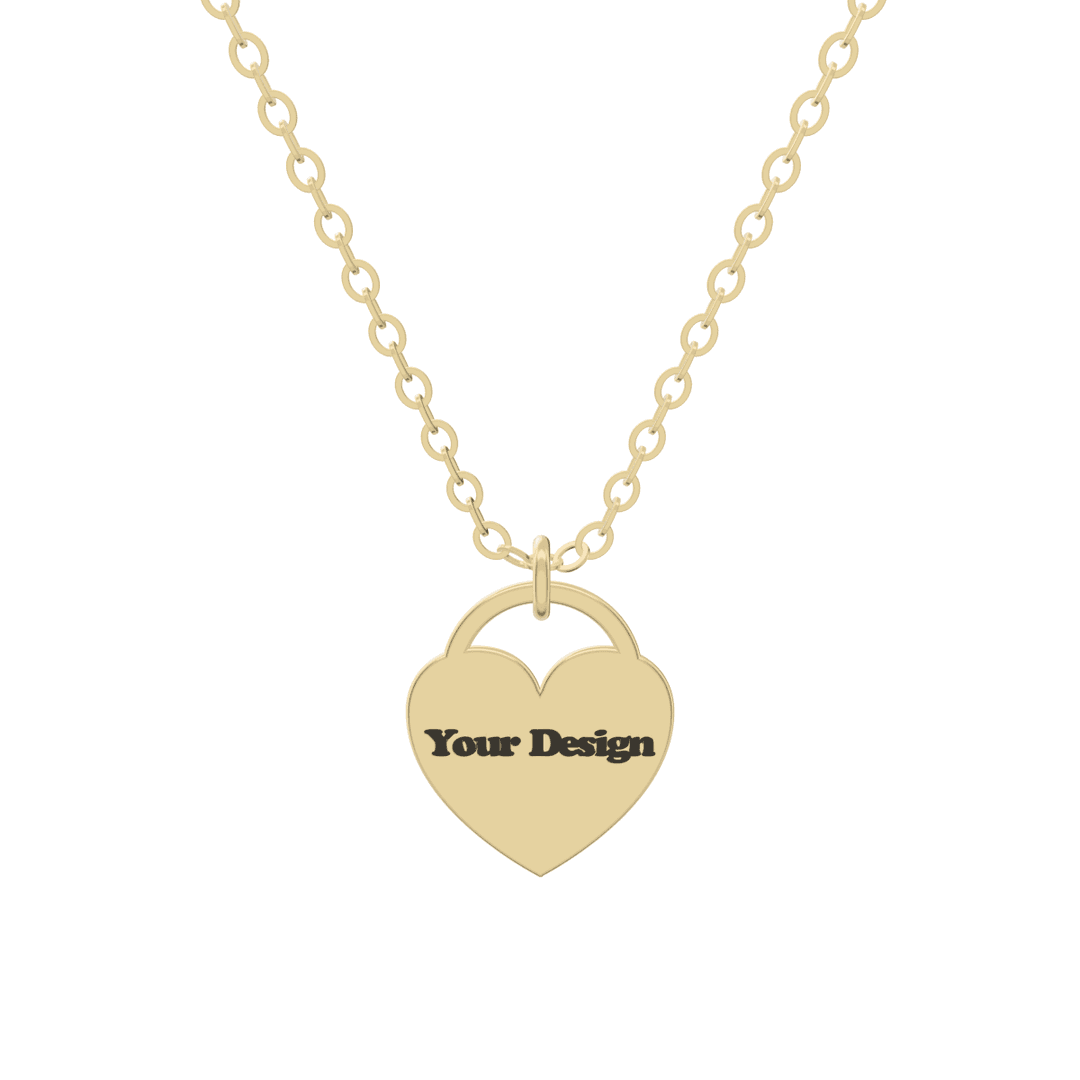 Heart Pendant en 3D, chapado en oro