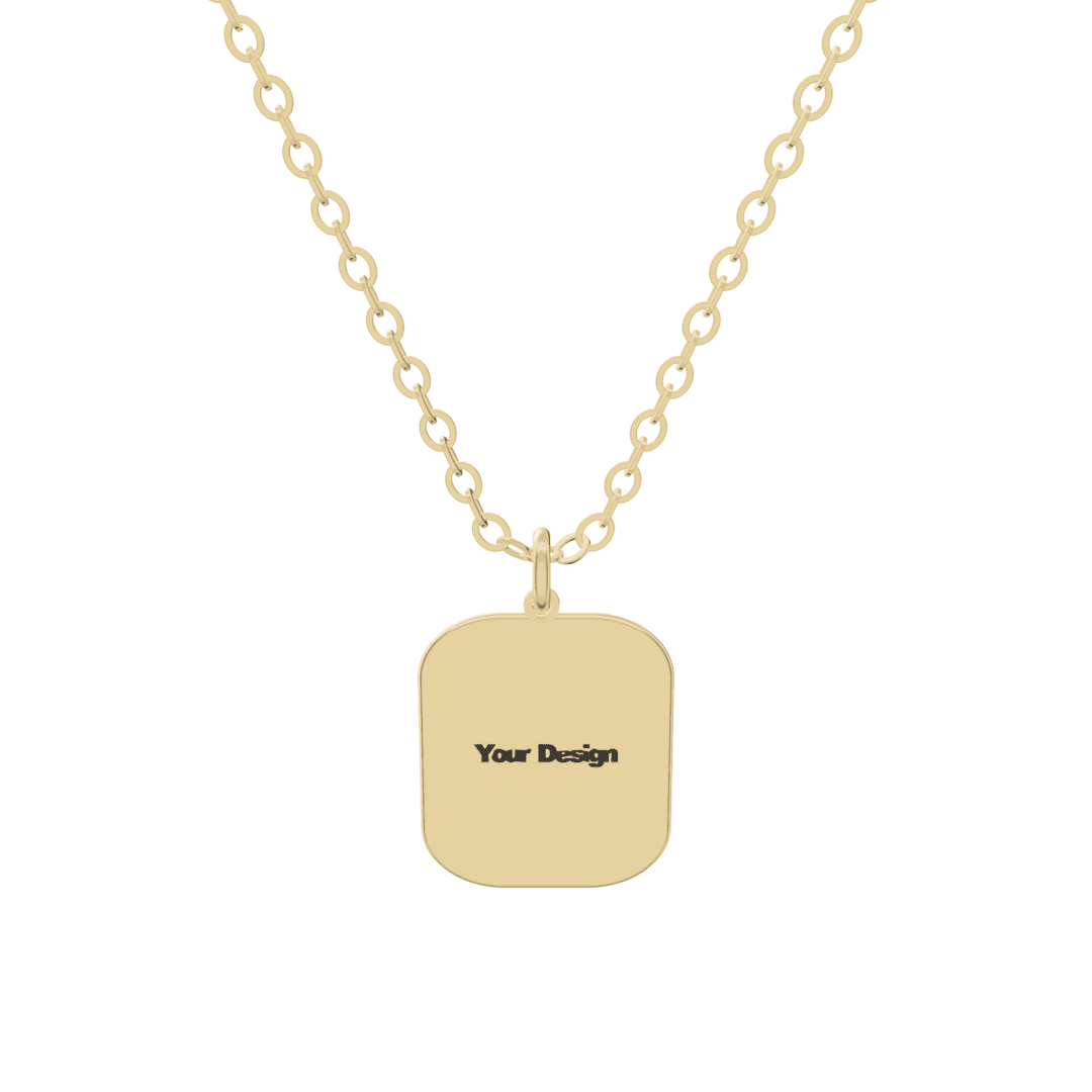 Rectangle Pendant in 3D, gold plated