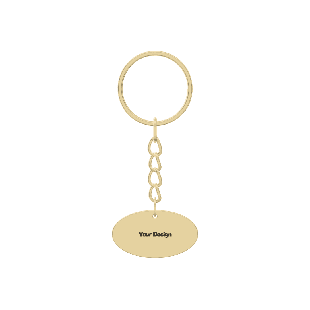 Ellipse Keychain als 3D-Ansicht, vergoldet