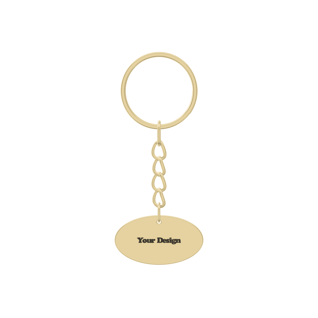 Ellipse Keychain als 3D-Ansicht, vergoldet