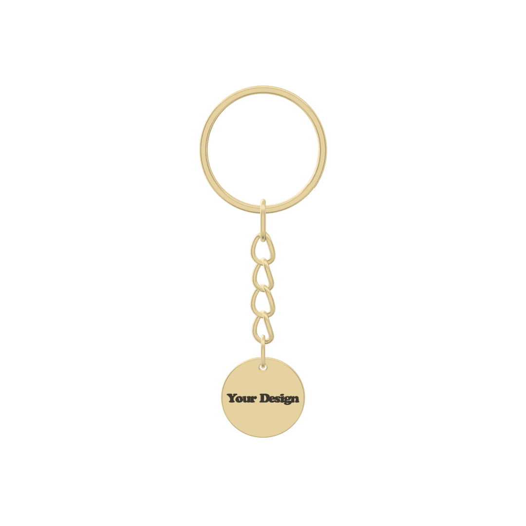 Coin Keychain als 3D-Ansicht, vergoldet