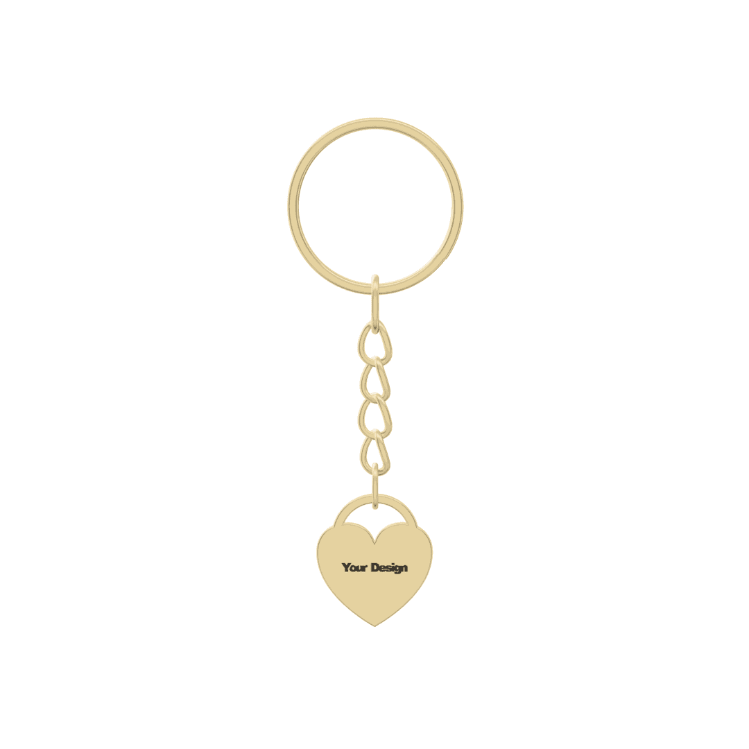 Heart Keychain בתלת-ממד, ציפוי זהב