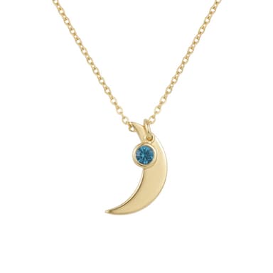 Moon Charm Necklace With Birthstone