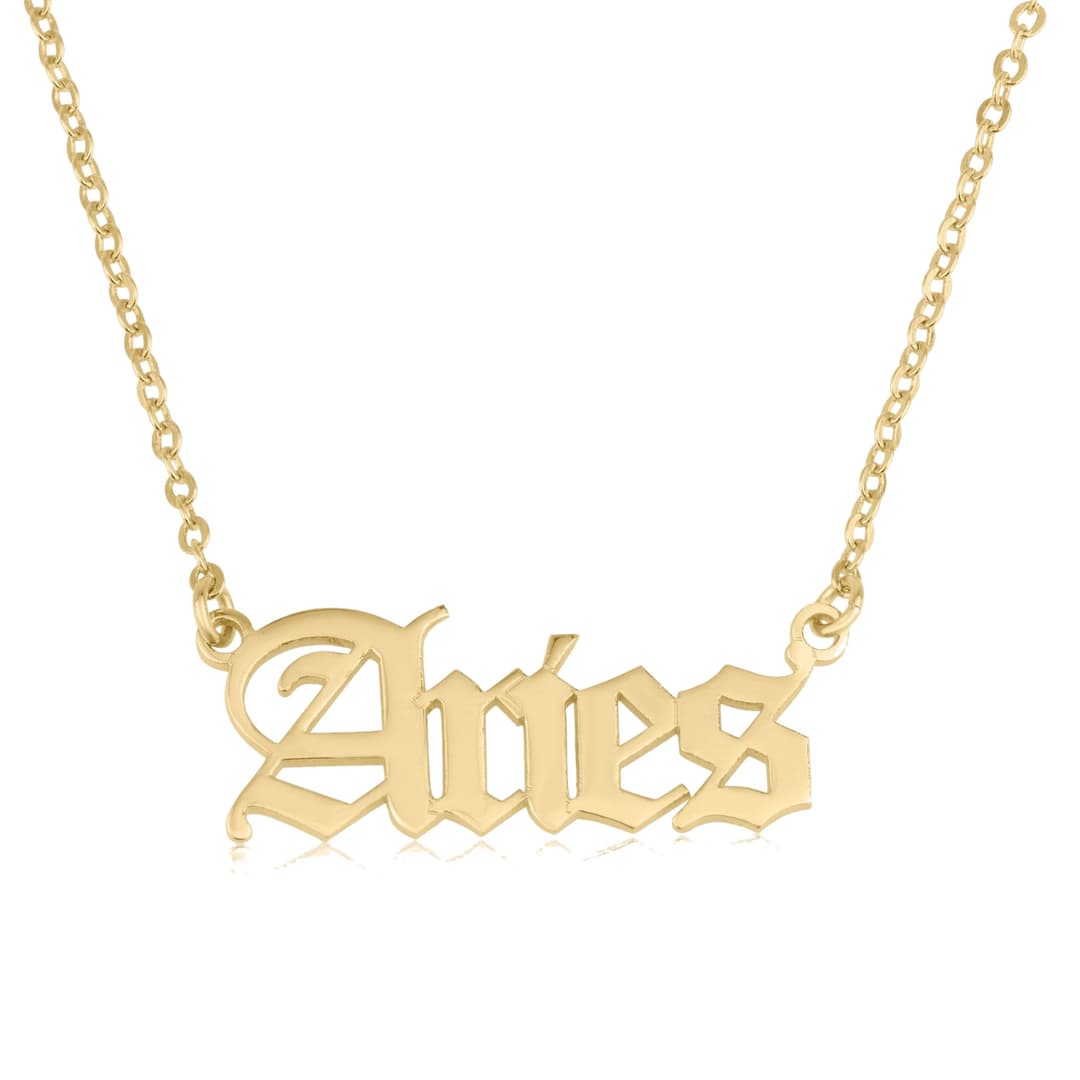 Aries Script Necklace