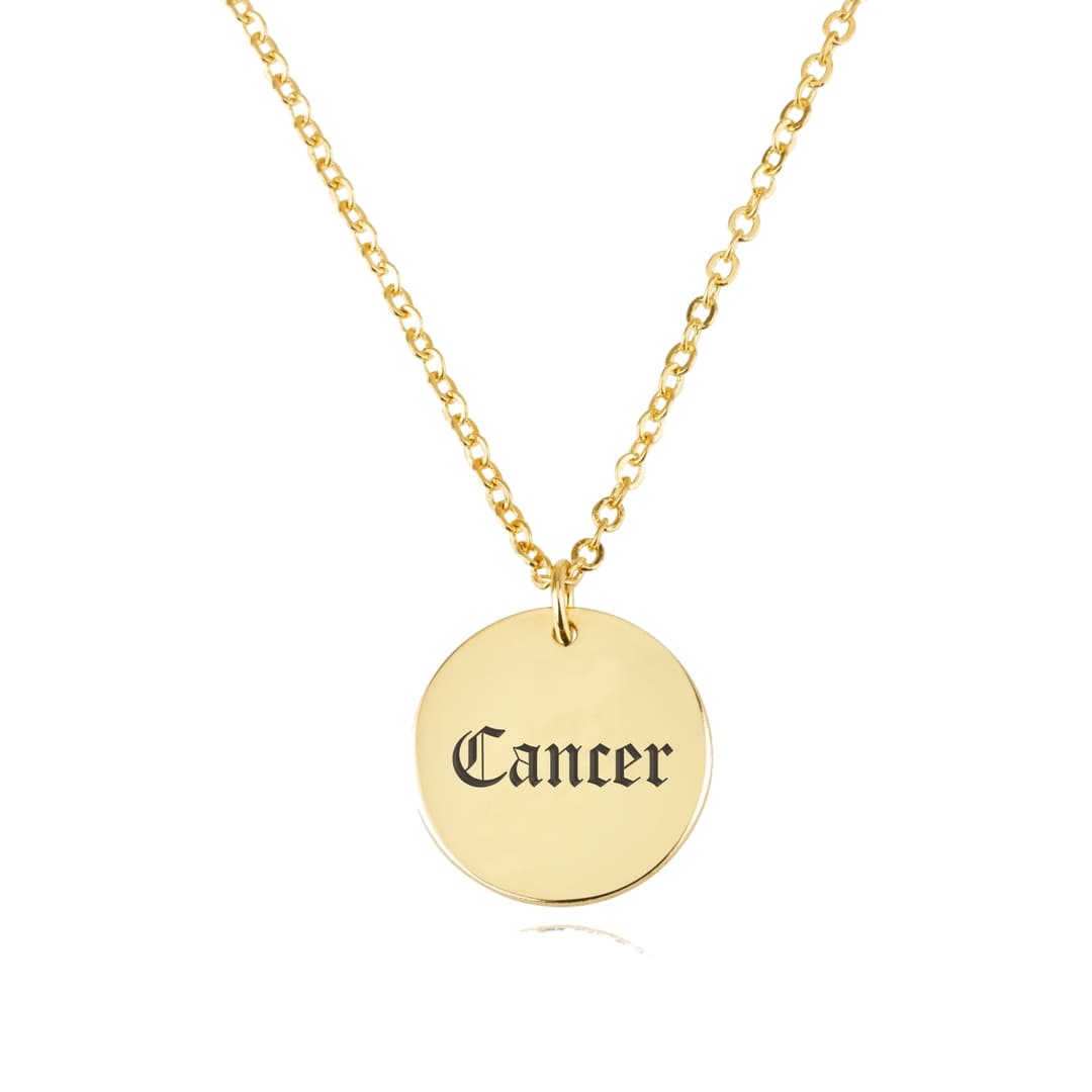 Cancer Script Disk Necklace