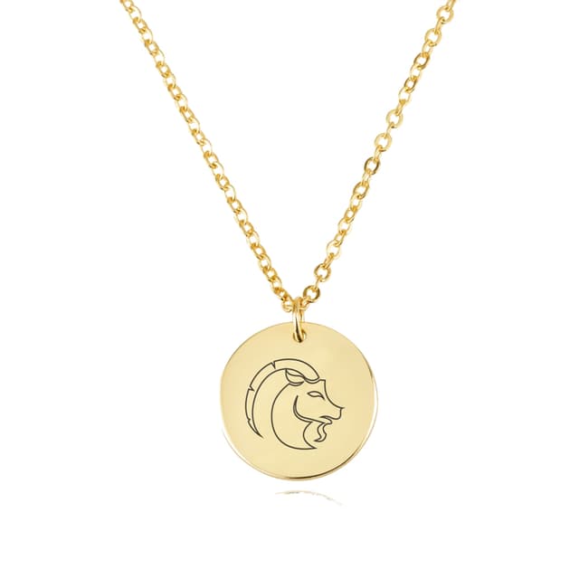 Capricorn Zodiac Disk Necklace
