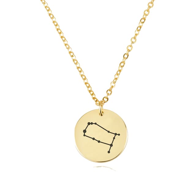 Gemini Celestial Constellation Disk Necklace