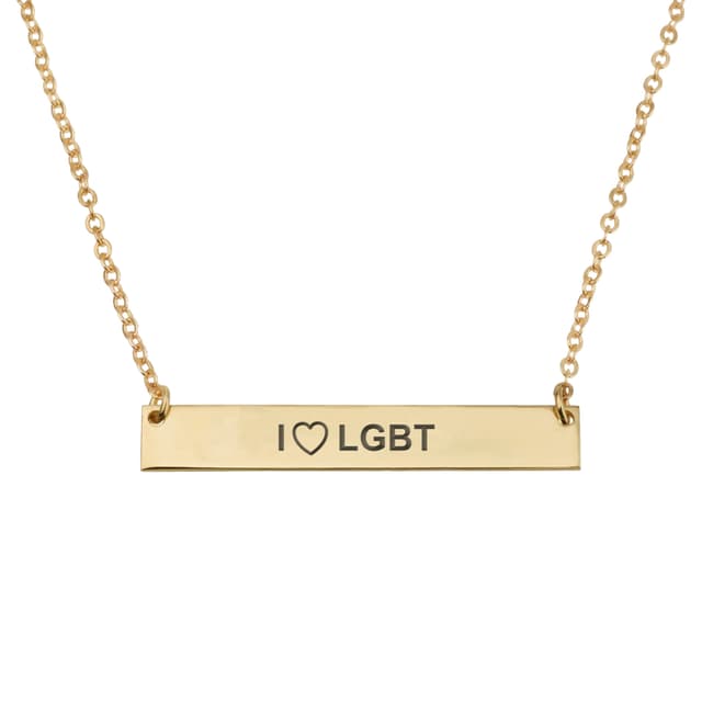 I Love Lgbt Bar Necklace