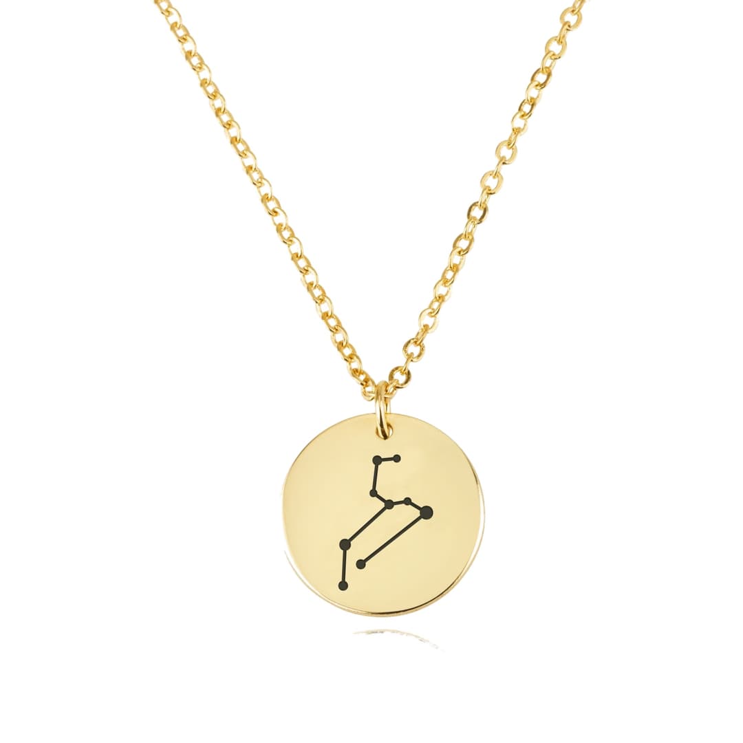 Leo Celestial Constellation Disk Necklace