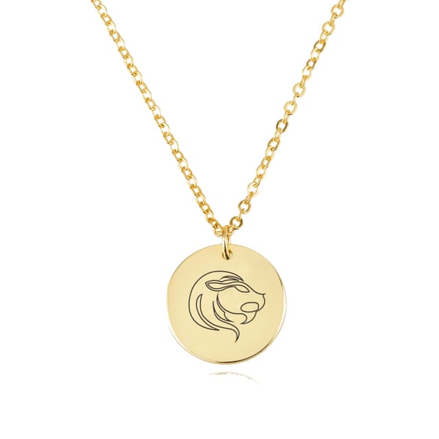 Leo Zodiac Disk Necklace