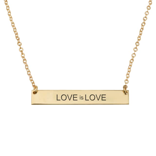 Love Is Love Bar Necklace