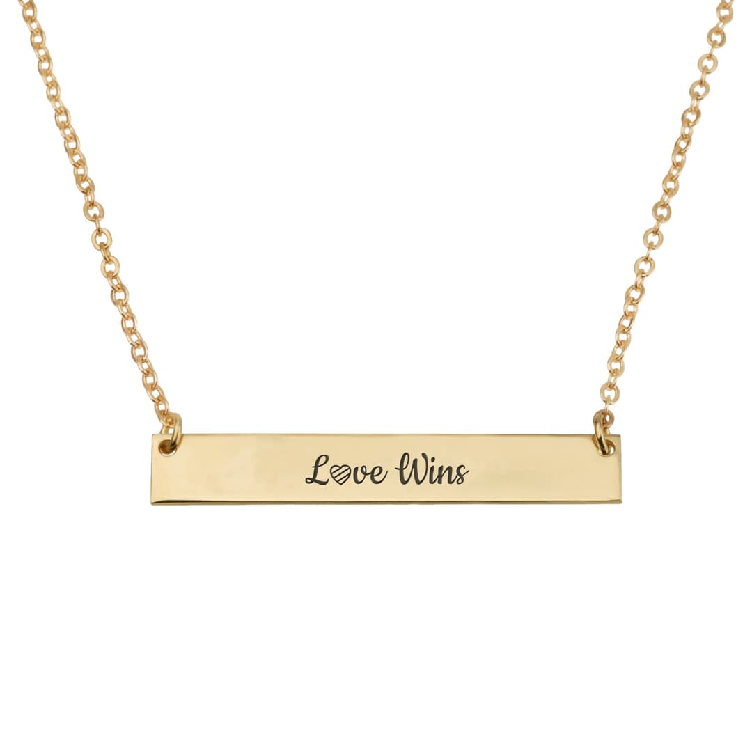 Love Wins Bar Necklace