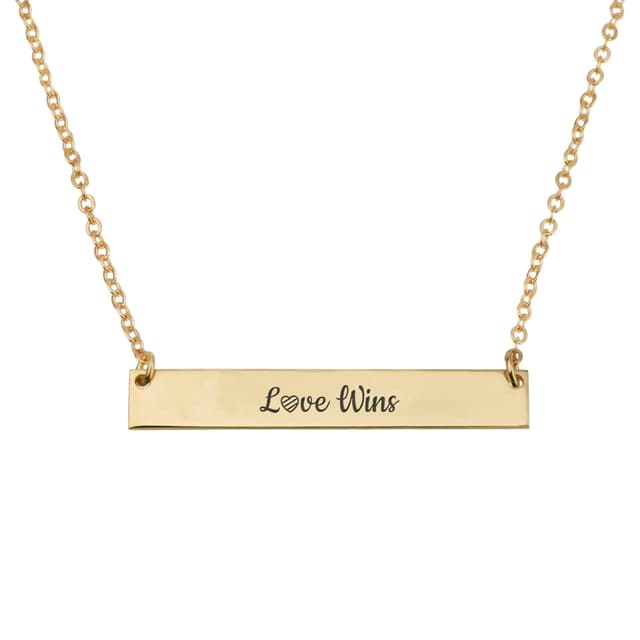 Love Wins Bar Necklace