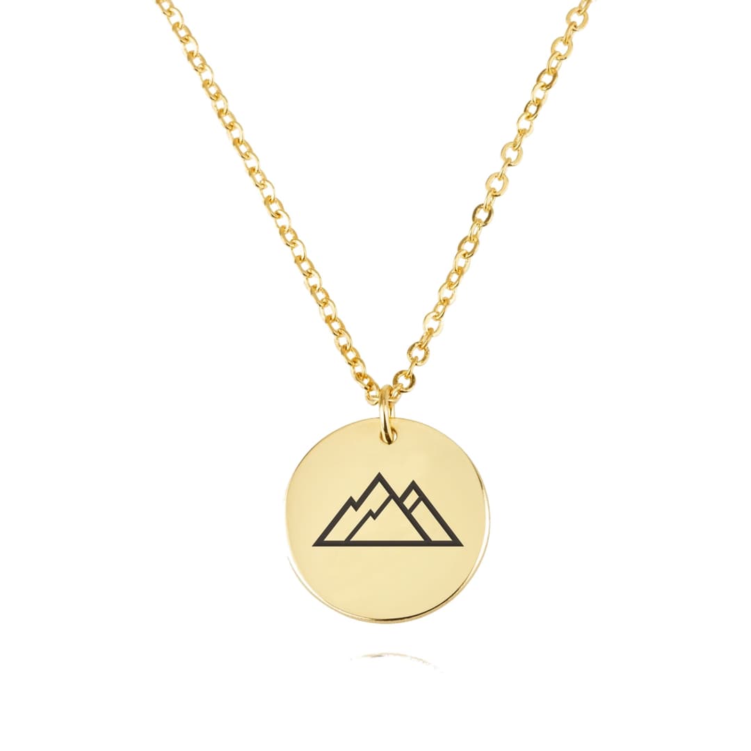 Mountains Engraving Disc Necklace
