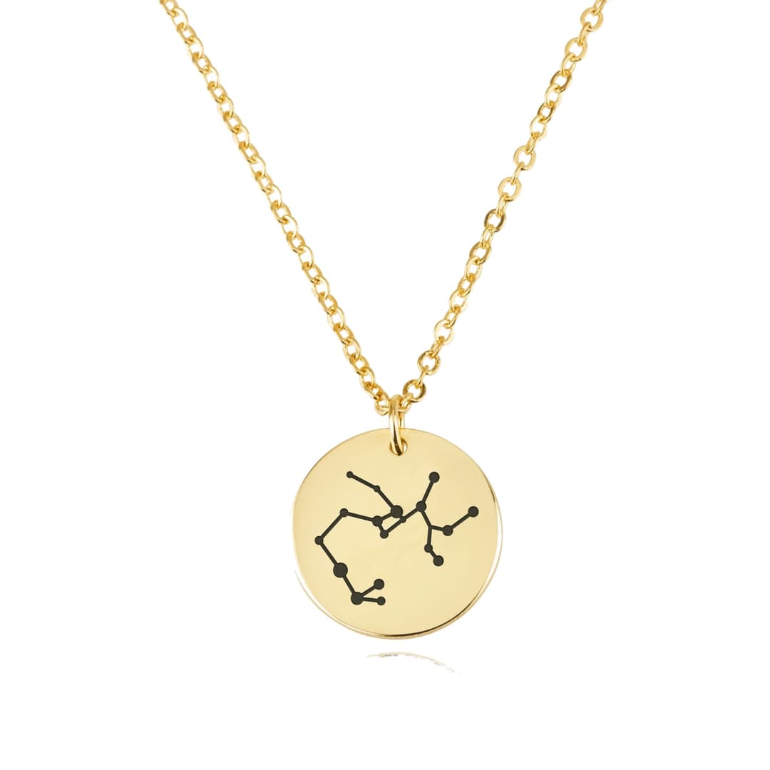 Sagittarius Celestial Constellation Disk Necklace