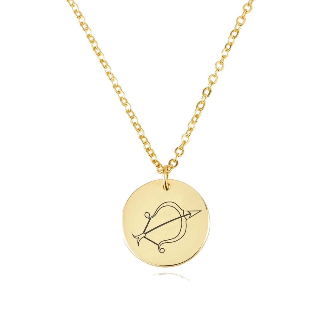 Sagittarius Zodiac Disk Necklace