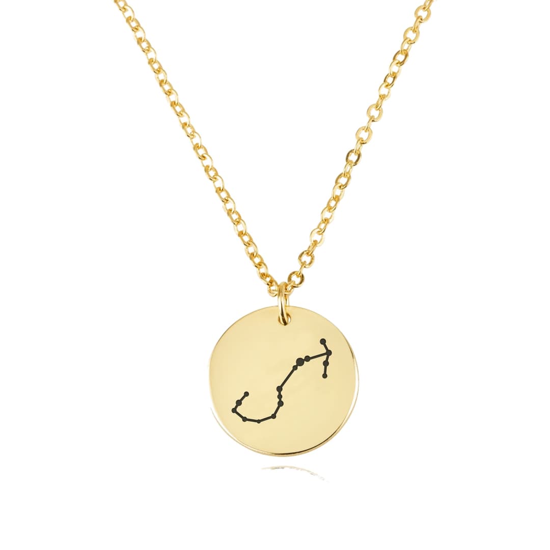 Scorpio Celestial Constellation Disk Necklace