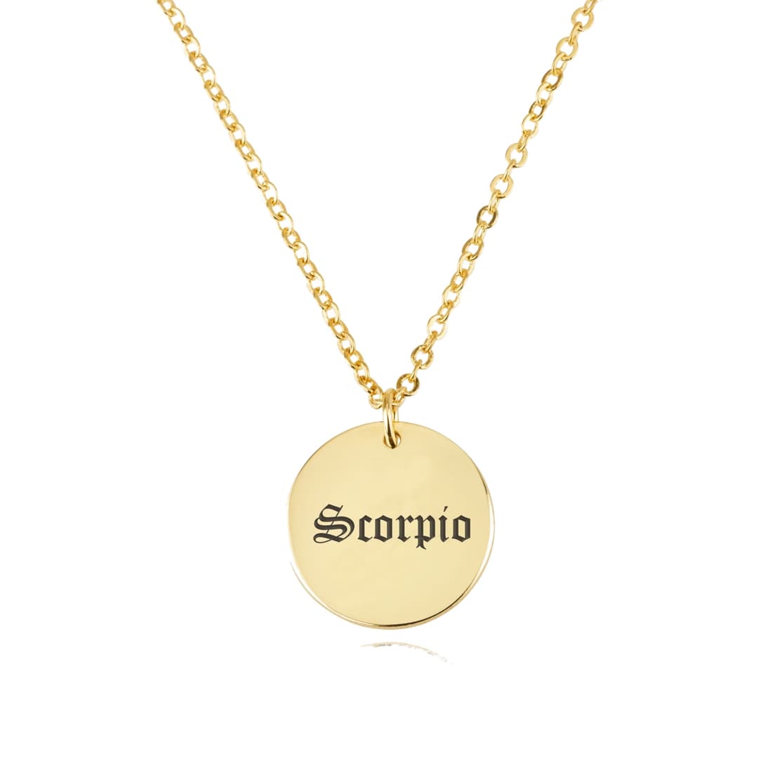 Scorpio Script Disk Necklace