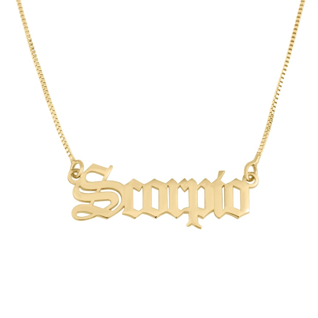 Scorpio Script Necklace