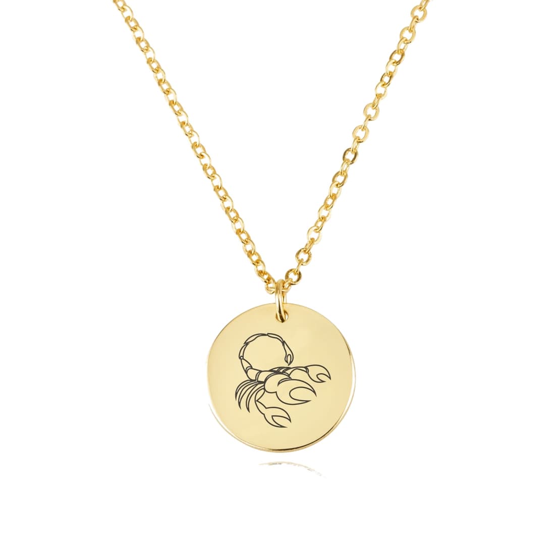 Scorpio Zodiac Disk Necklace