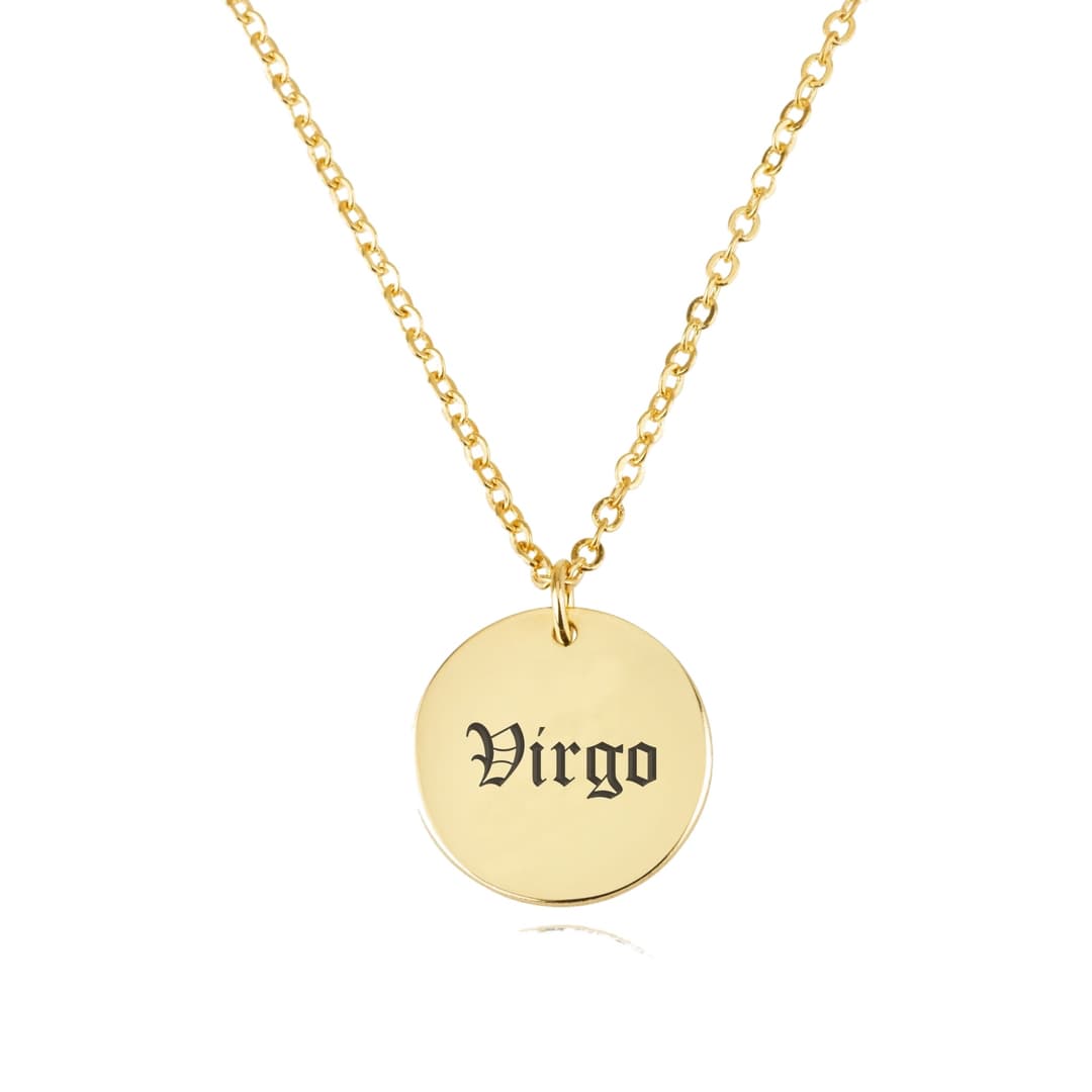 Virgo Script Disk Necklace
