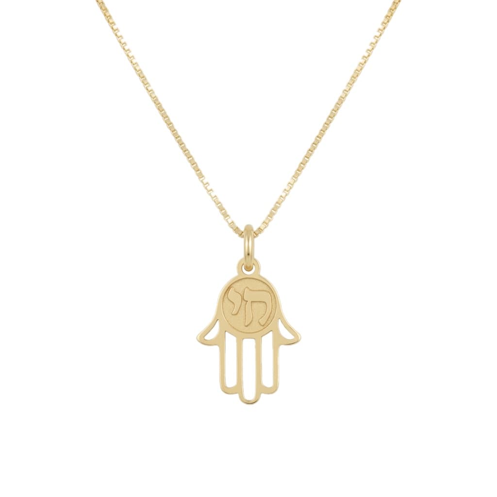 Dainty Hamsa Chai Necklace