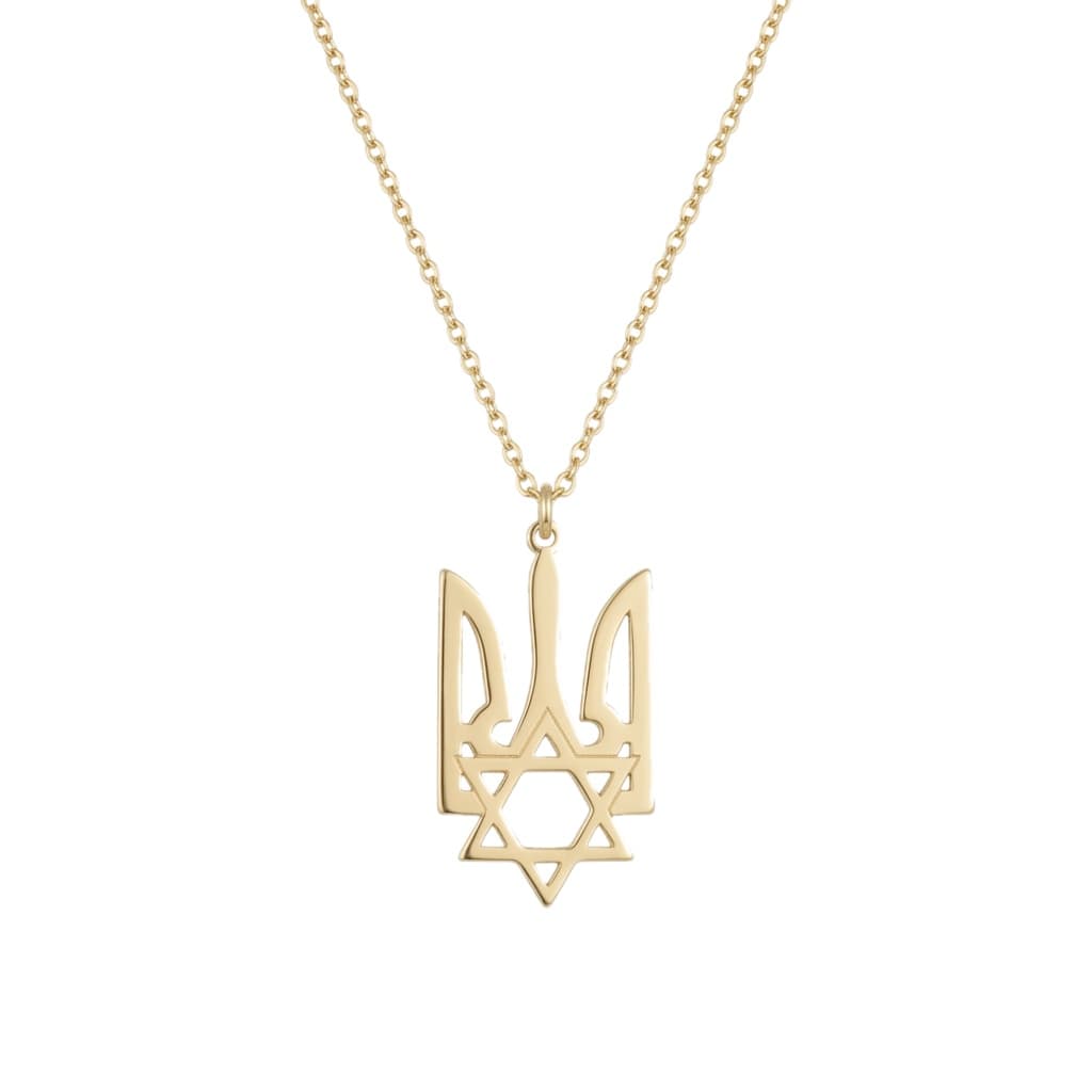 Ukrainian Tryzub Star Of David Necklace