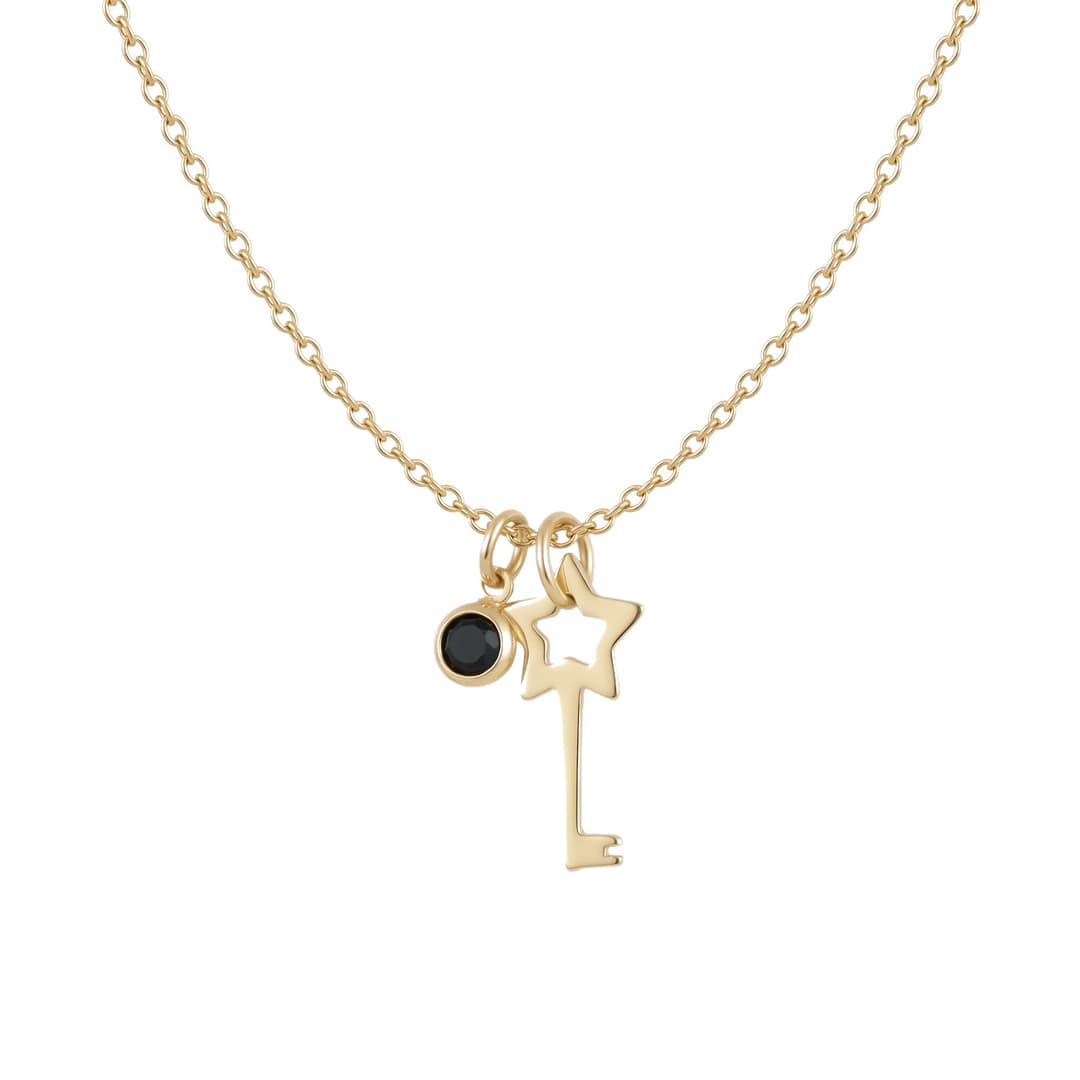 Key Necklace With Birthstone