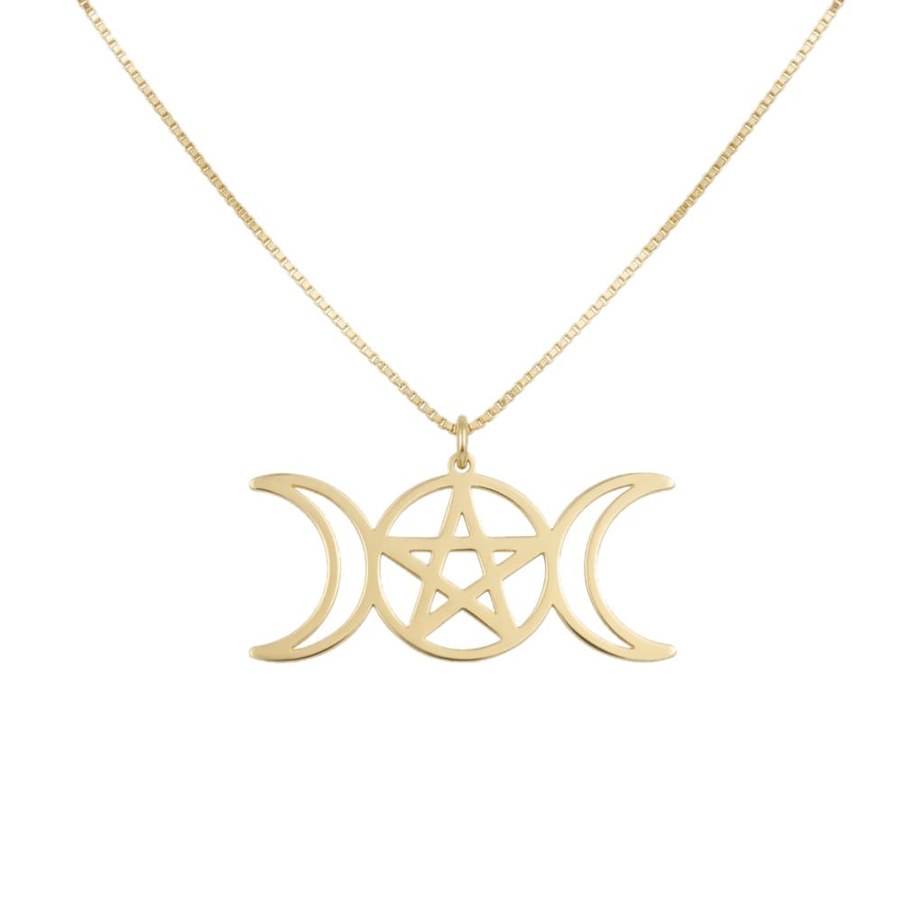 Triple Moon Pentagram Necklace