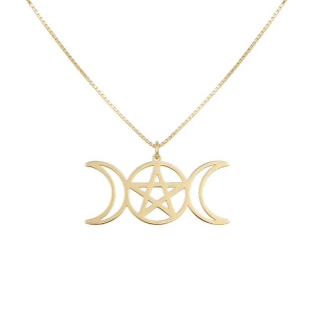 Triple Moon Pentagram Necklace