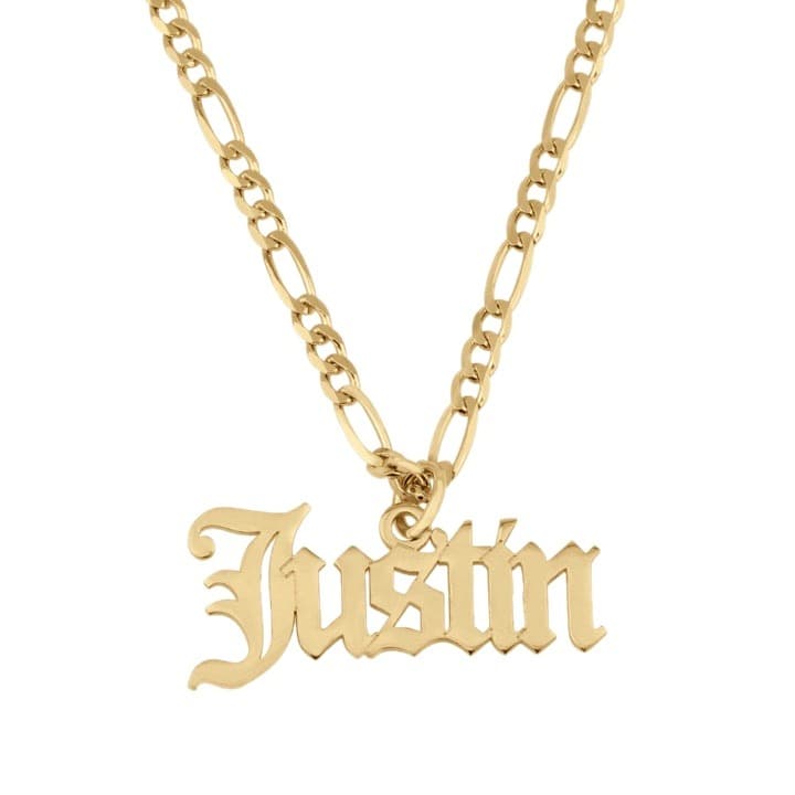Center-Loop Old English Name Necklace